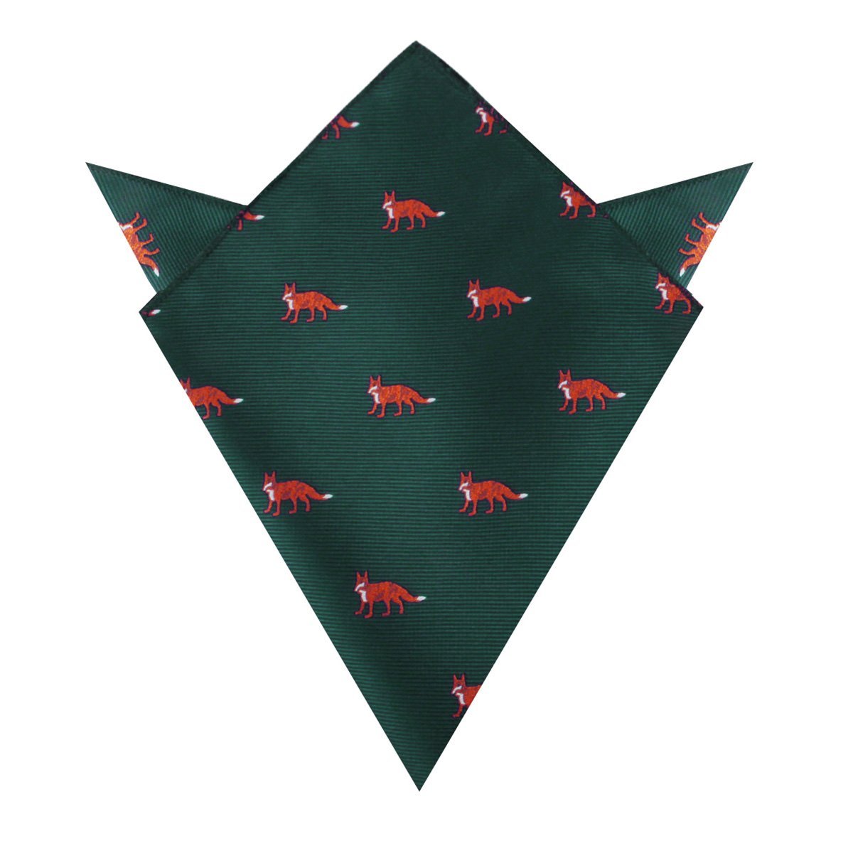 Culpeo Fox Dark Green Pocket Square