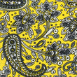 Cyrus Yellow Paisley Skinny Tie Fabric