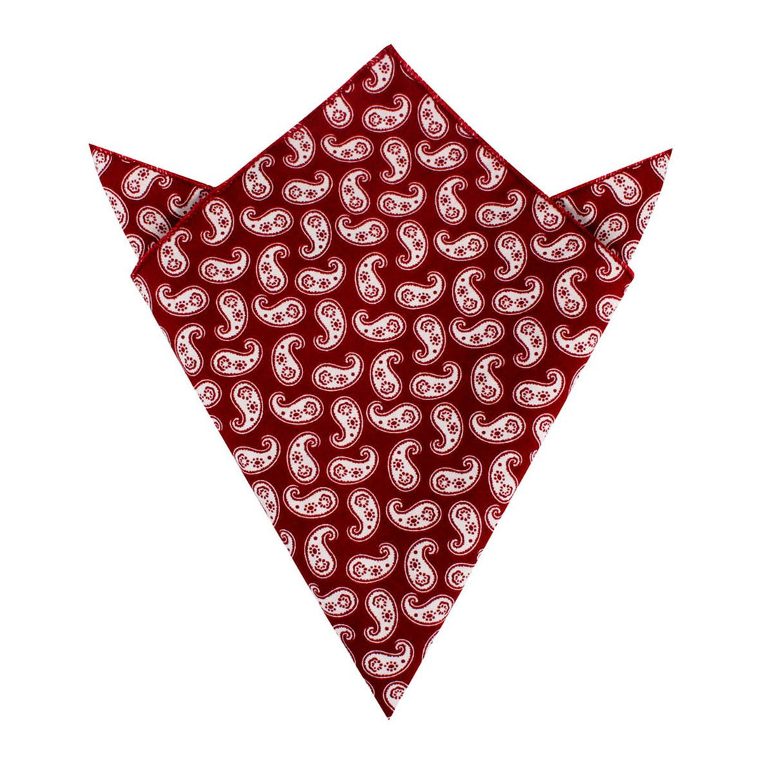 Danielre Red Paisley Pocket Square