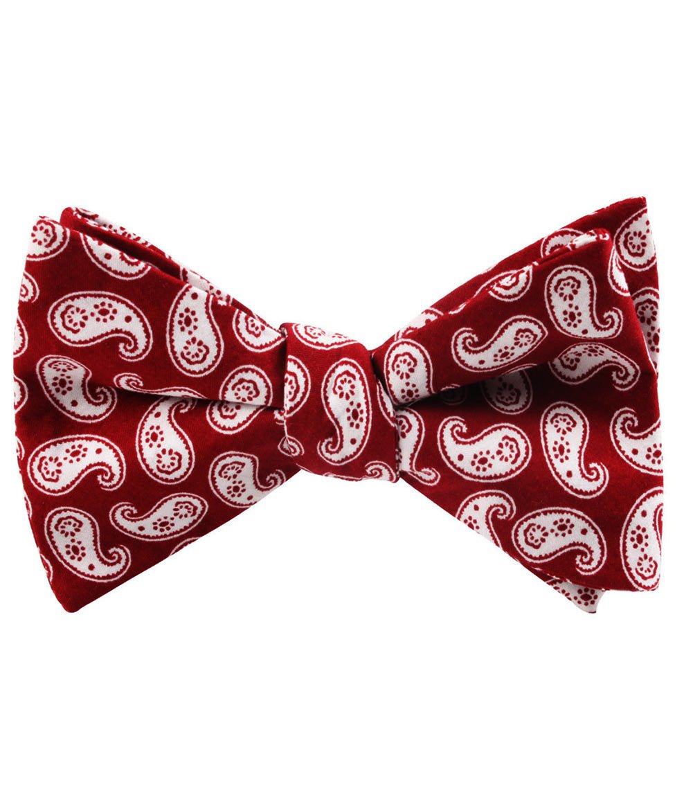 Danielre Red Paisley Self Tie Bow Tie