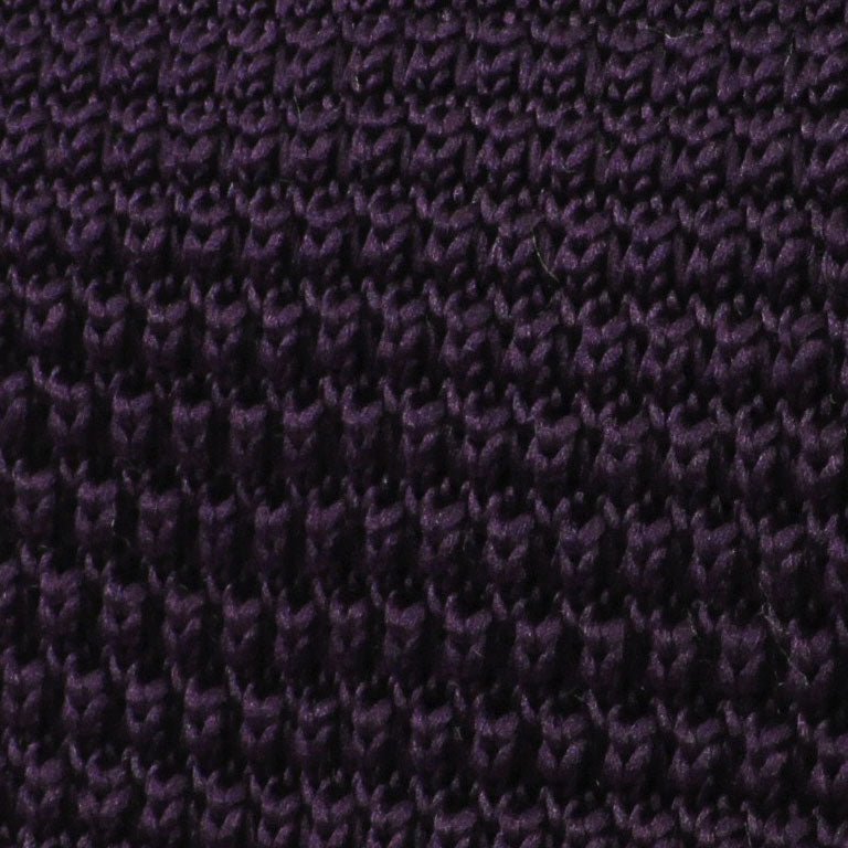 Dark Purple Pointed Knitted Tie Fabric