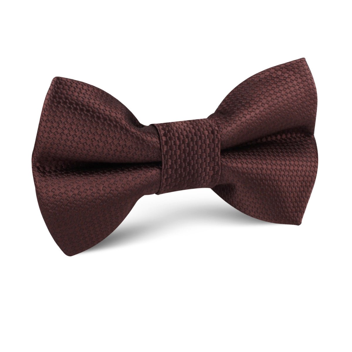 Dark Brown Basket Weave Kids Bow Tie