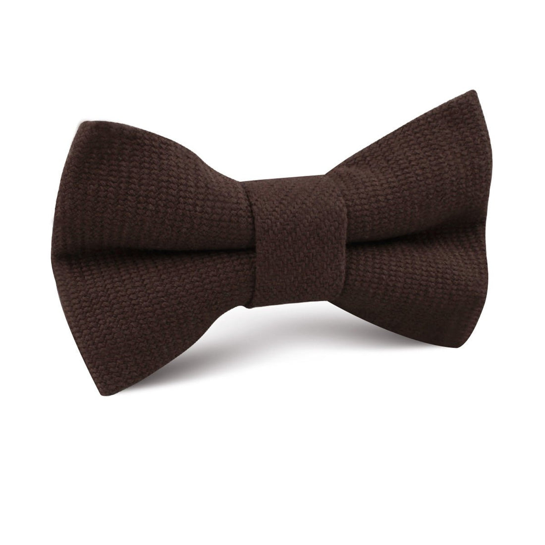 Dark Brown Truffle Linen Kids Bow Tie