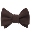 Dark Brown Truffle Linen Self Tied Bow Tie