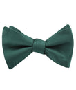 Dark Green Basket Weave Self Tied Bow Tie