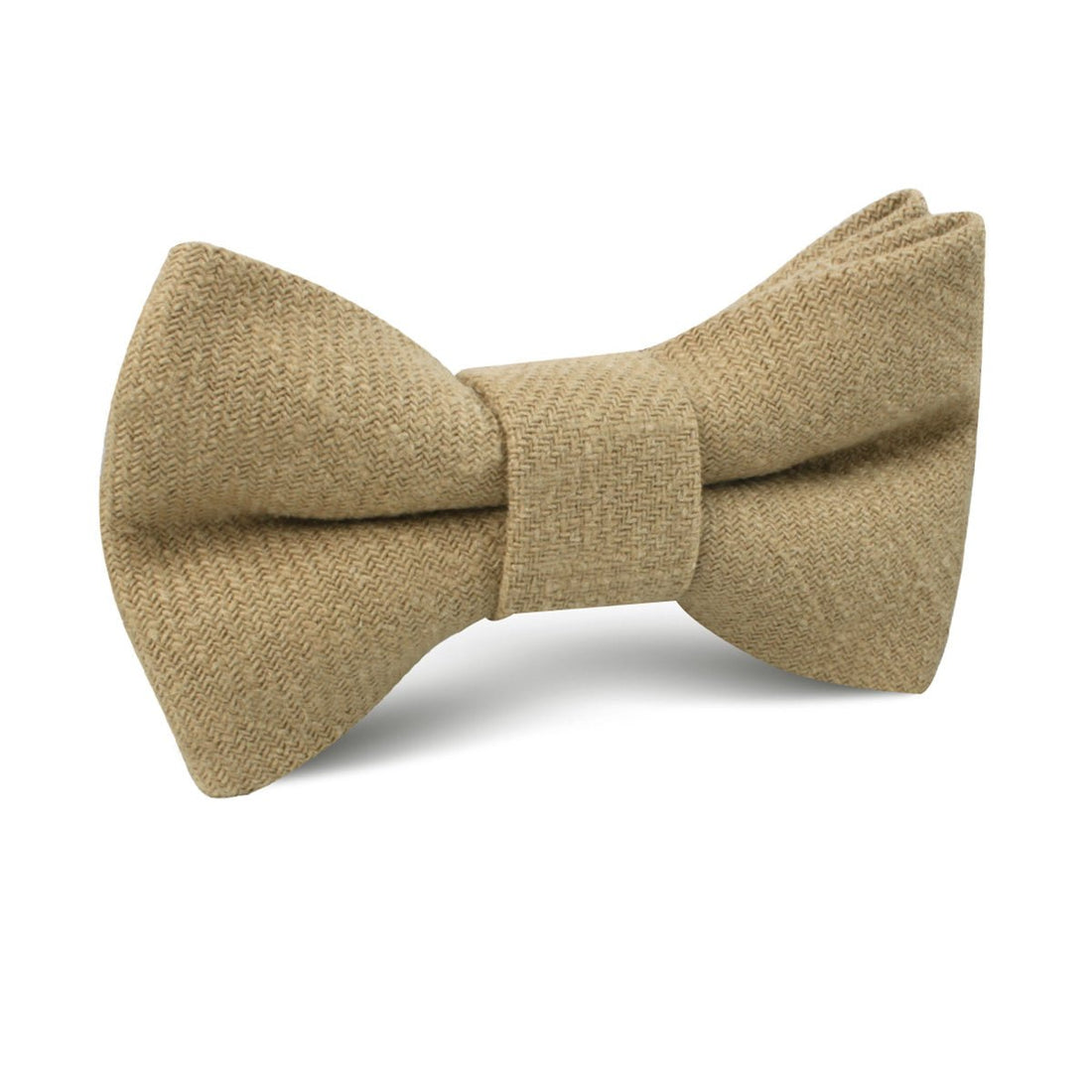 Dark Khaki Tan Linen Kids Bow Tie