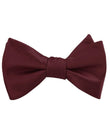 Dark Merlot Wine Satin Self Tied Bow Tie