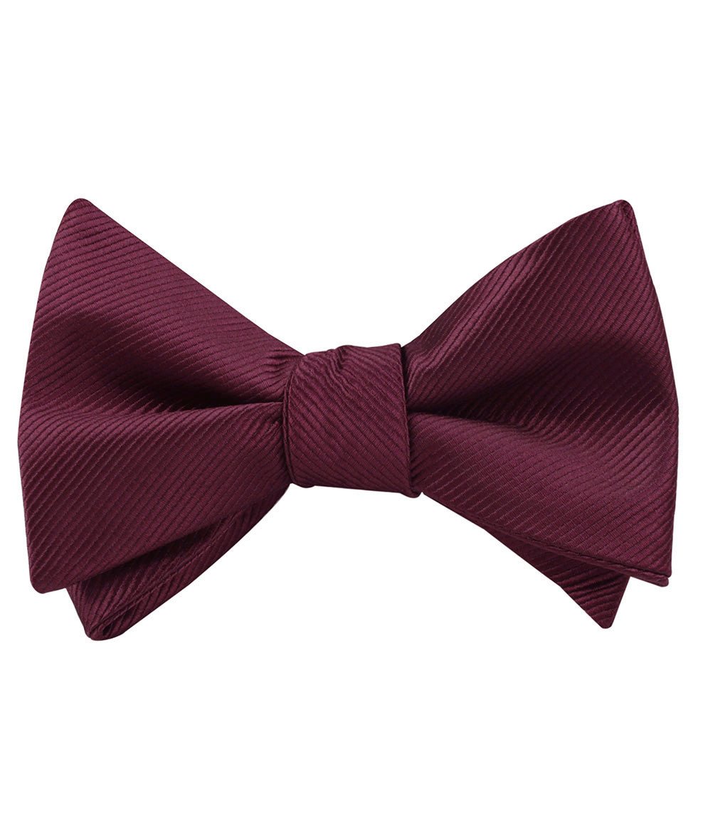 Dark Merlot Wine Twill Self Tied Bow Tie