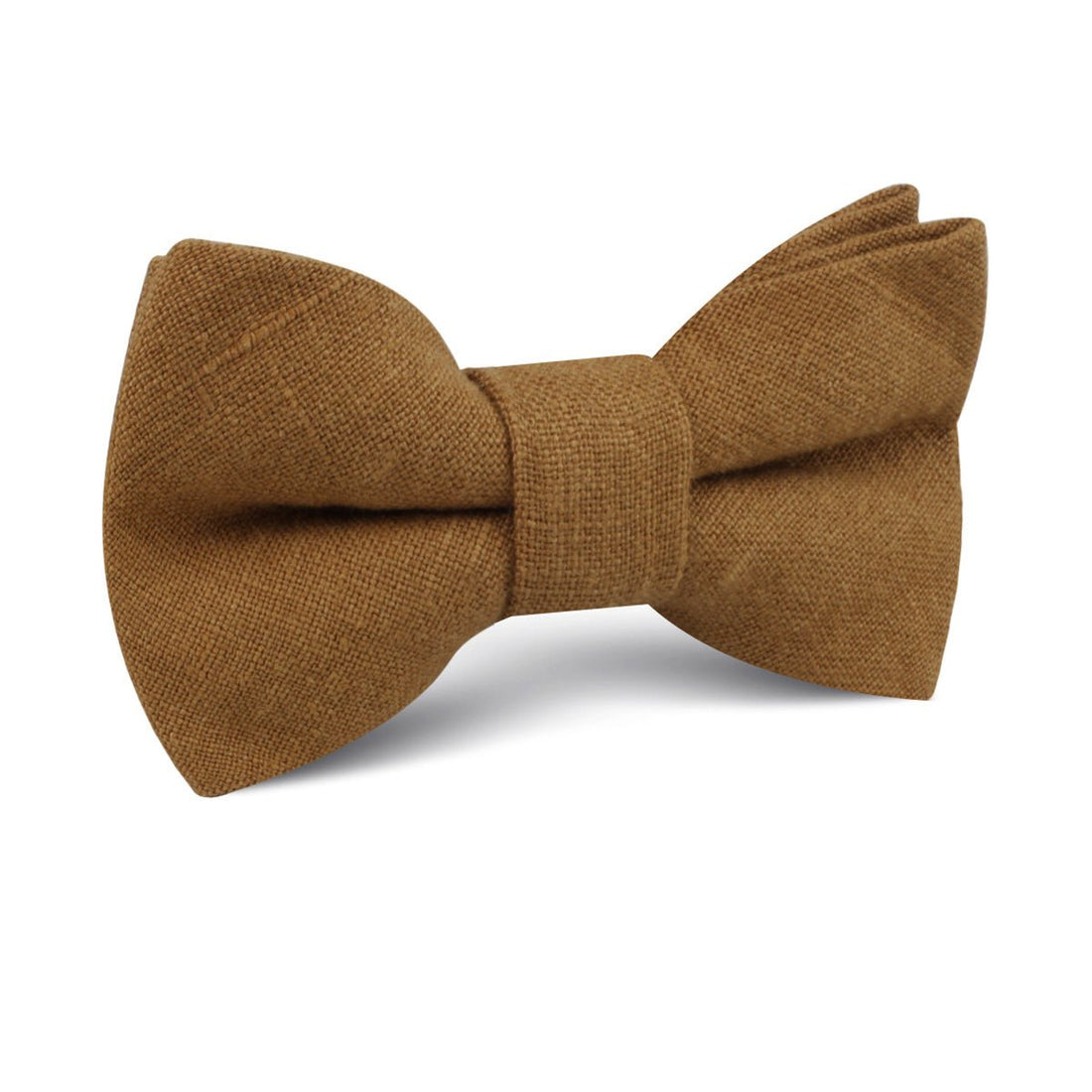 Dark Mustard Brown Linen Kids Bow Tie