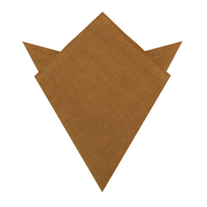 Dark Mustard Brown Linen Pocket Square