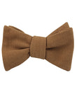 alt text Dark Mustard Twill Linen Self Bow Tie folded up