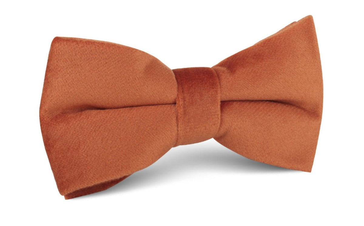 Dark Autumn Gold Velvet Bow Tie