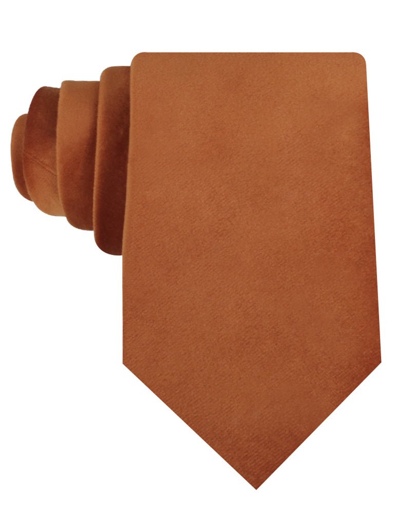 Dark Autumn Gold Velvet Necktie