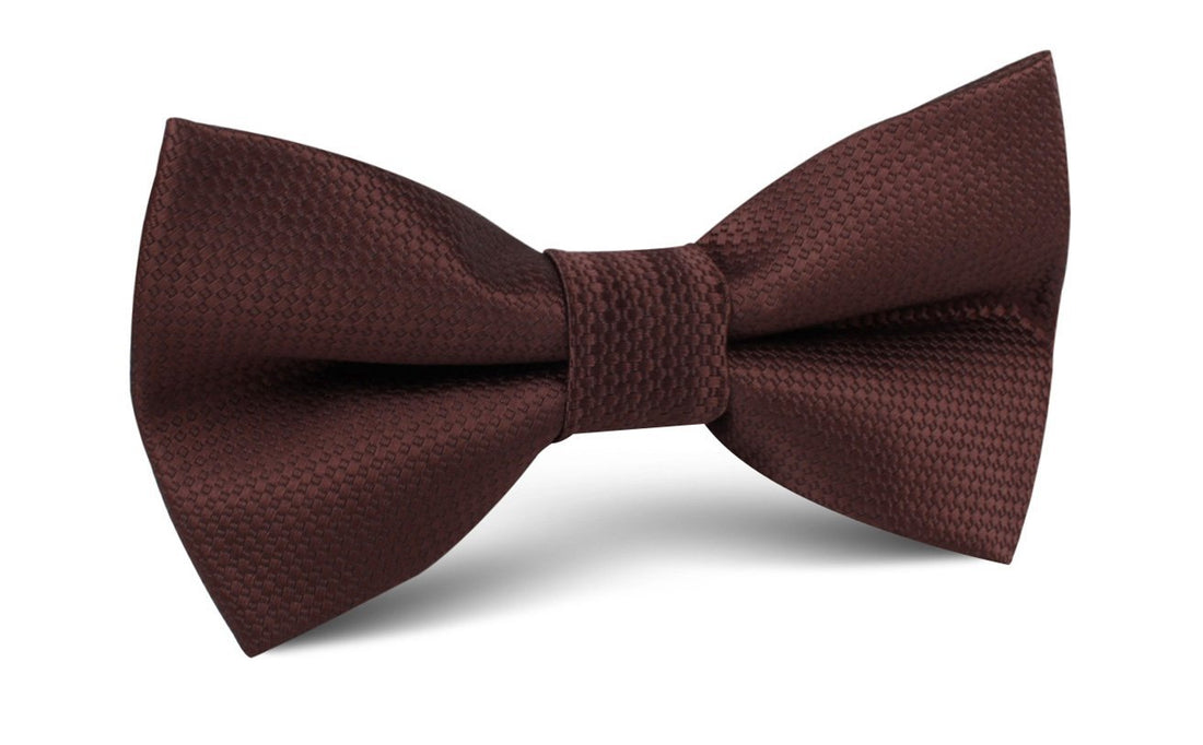 Dark Brown Basket Weave Bow Tie