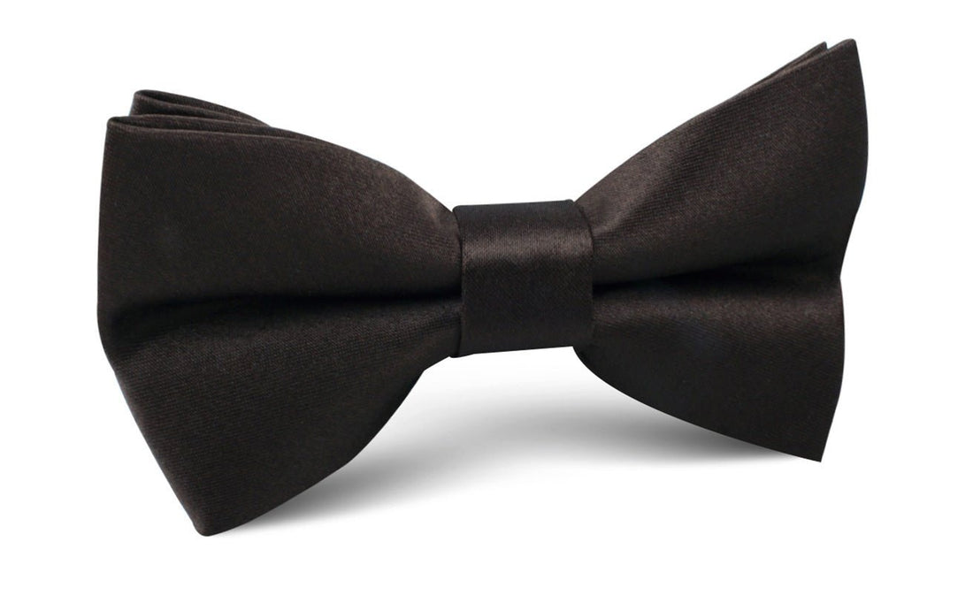 Dark Brown Truffle Satin Bow Tie