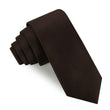 Dark Brown Truffle Satin Skinny Tie