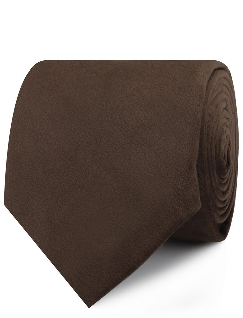 Dark Brown Velvet Necktie Roll