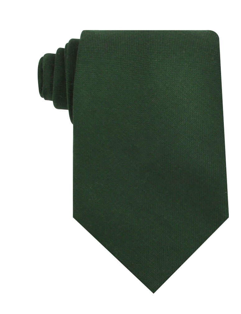 Dark Emerald Green Linen Necktie