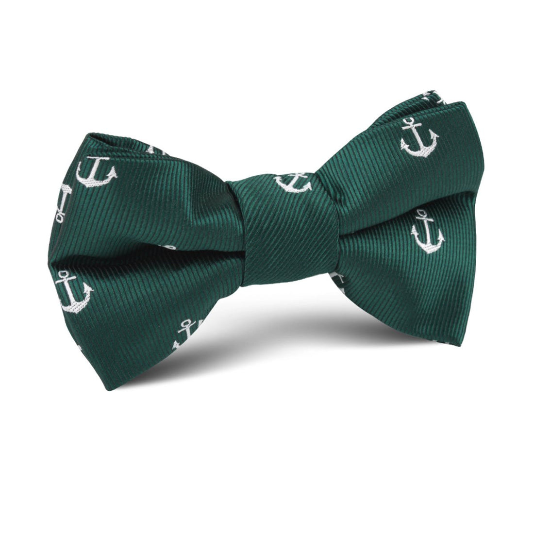 Dark Green Anchor Kids Bow Tie