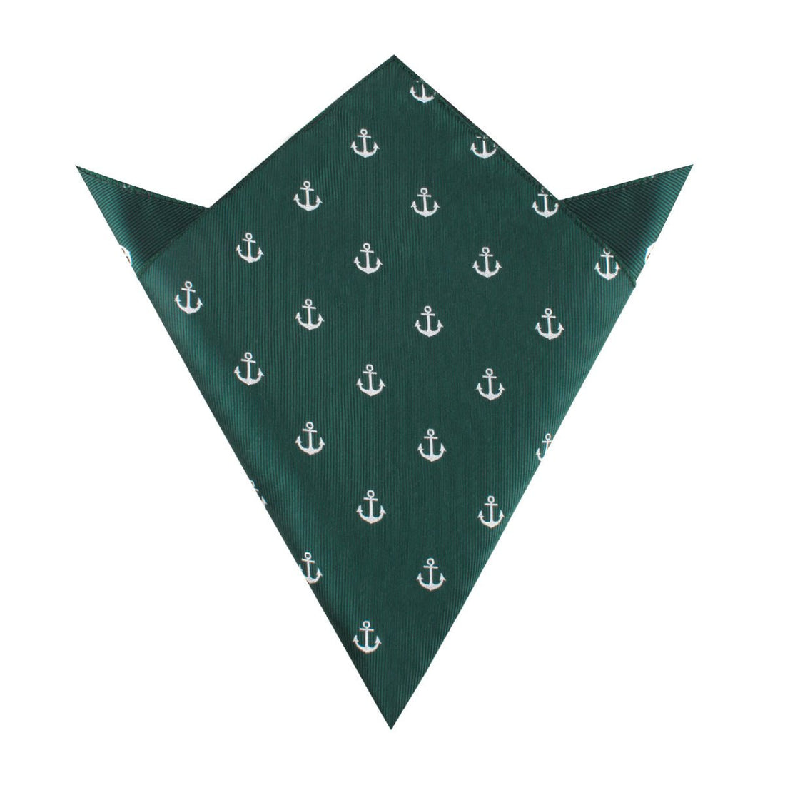 Dark Green Anchor Pocket Square