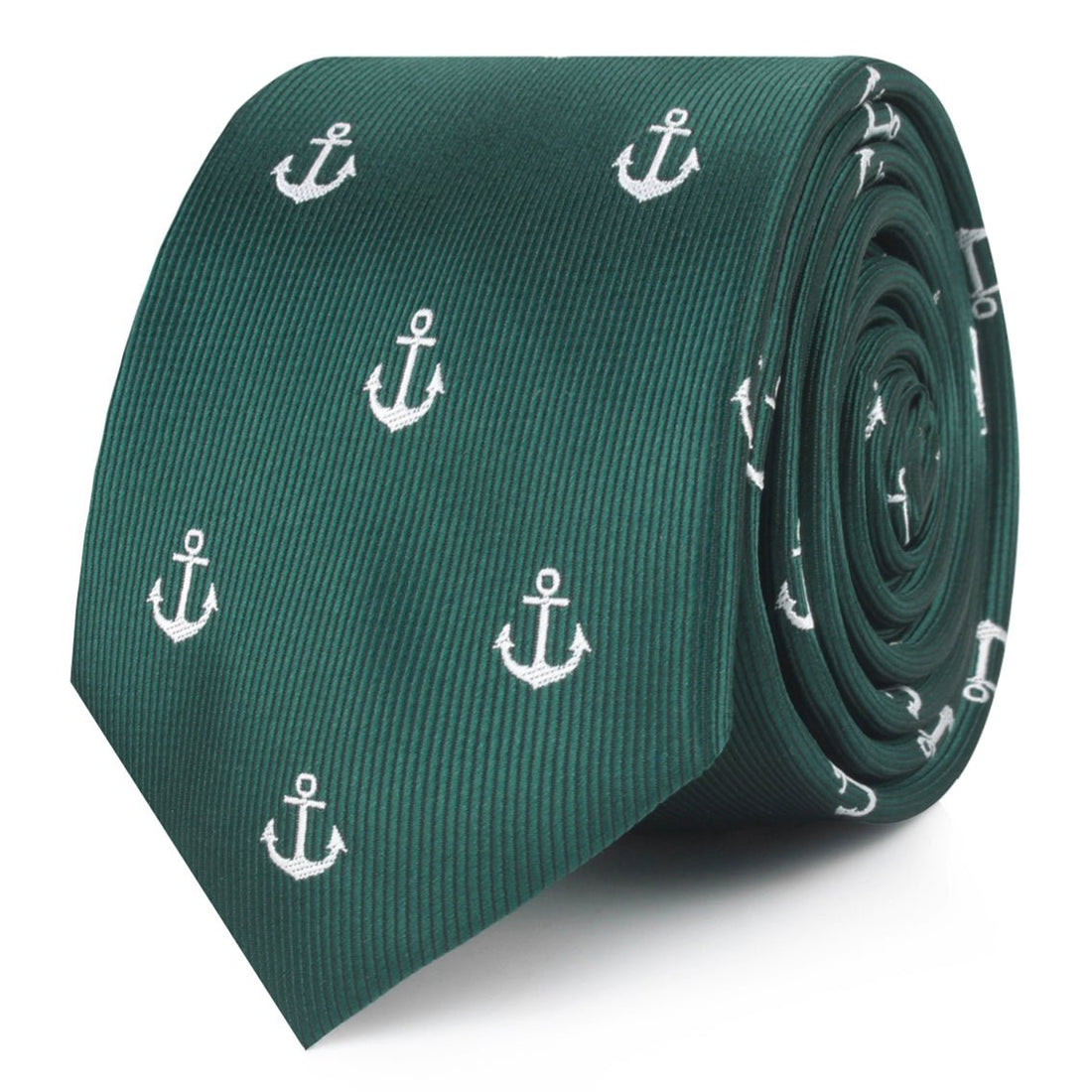 Dark Green Anchor Skinny Ties