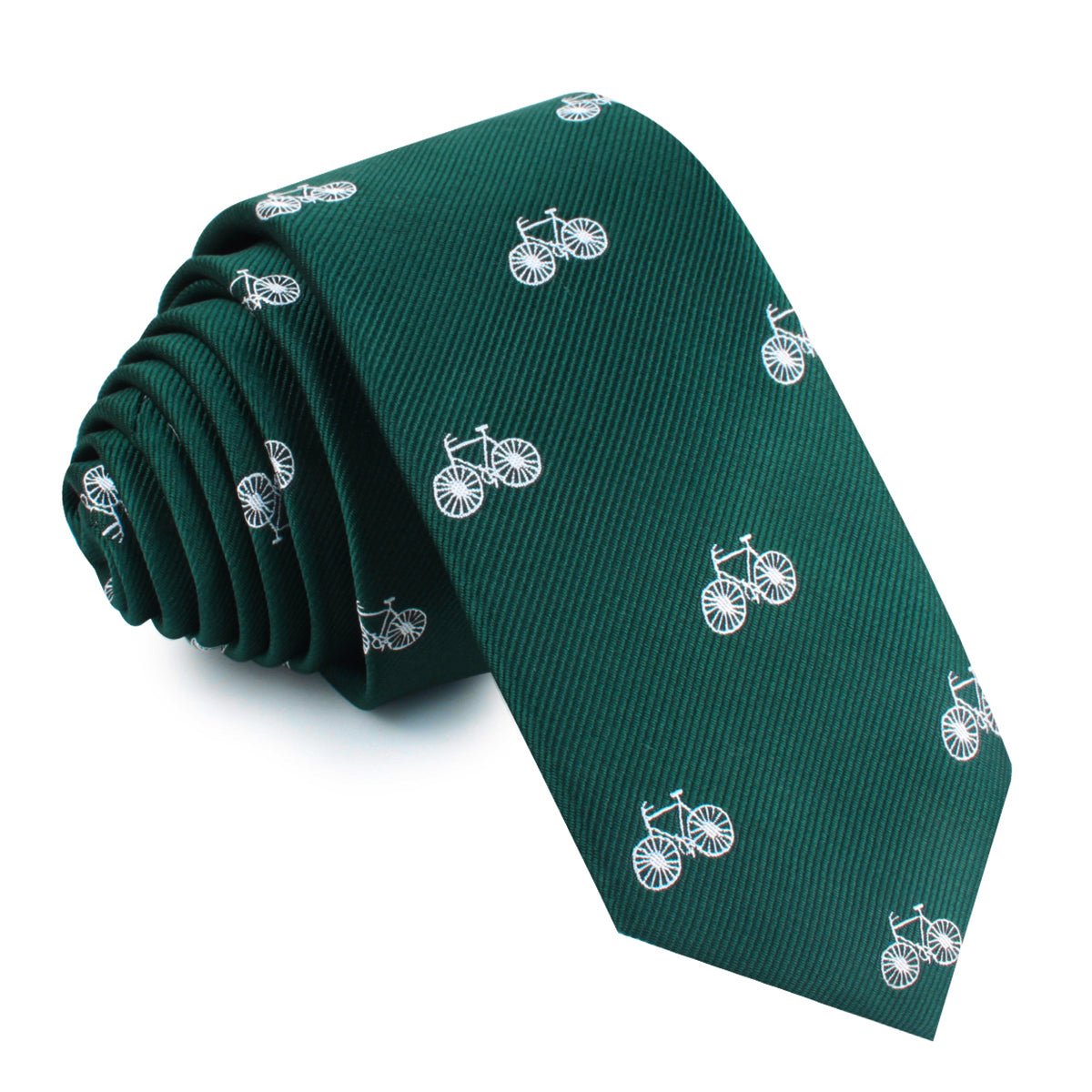 Dark Green French Bicycle Skinny Tie