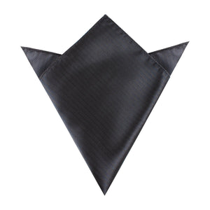 Dark Grey Herringbone Pocket Square