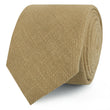 Dark Khaki Tan Linen Skinny Ties