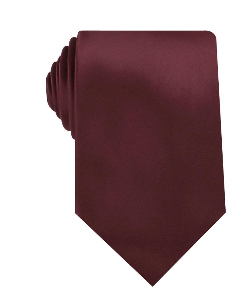 Dark Merlot Wine Satin Necktie