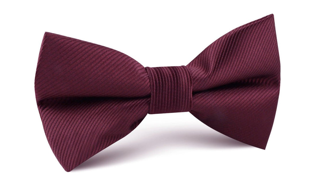 Dark Merlot Wine Twill Bow Tie