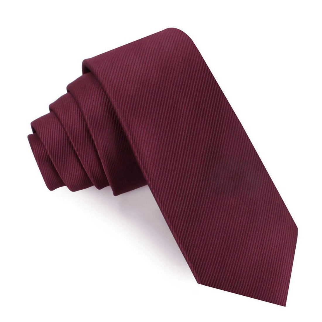 Dark Merlot Wine Twill Skinny Tie