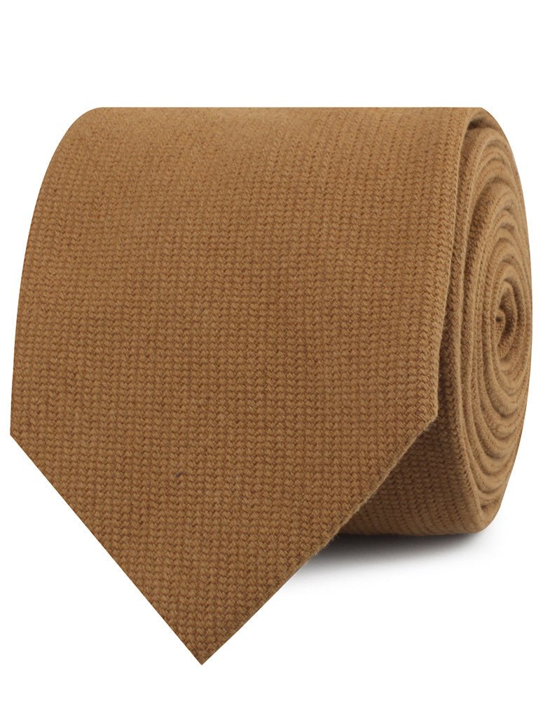 Dark Mustard Twill Linen Neckties