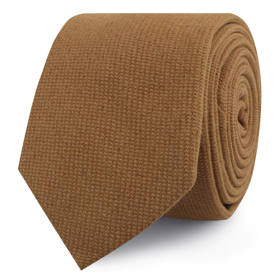 Dark Mustard Twill Linen Skinny Ties