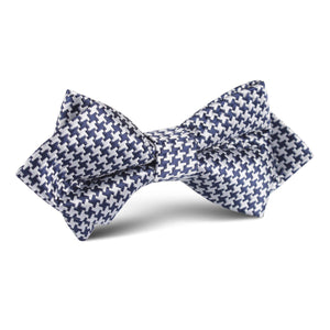 Deep Blue Houndstooth Diamond Bow Tie