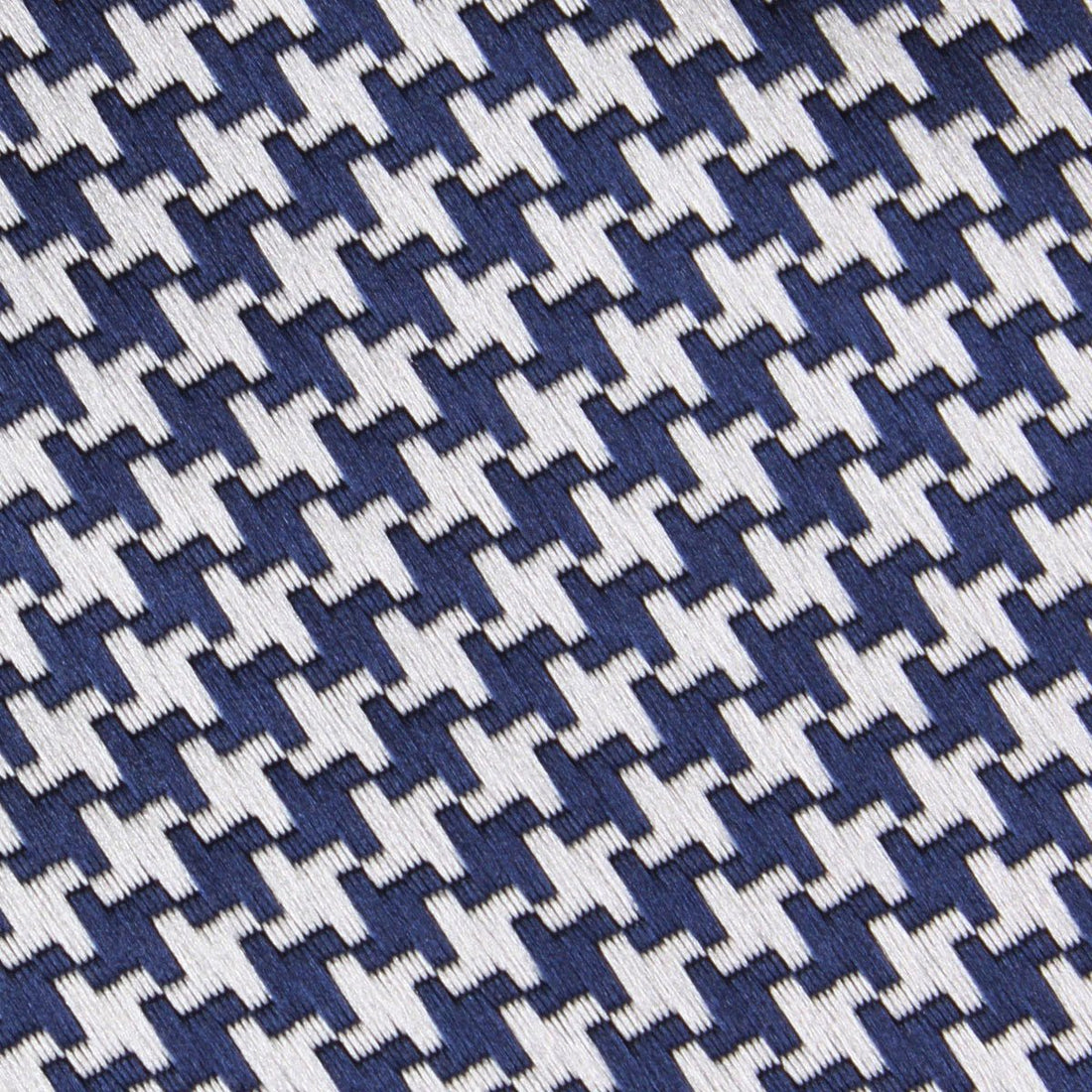 Deep Blue Houndstooth Fabric Kids Bowtie