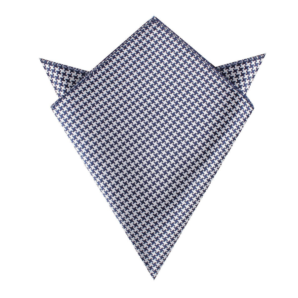 Deep Blue Houndstooth Pocket Square