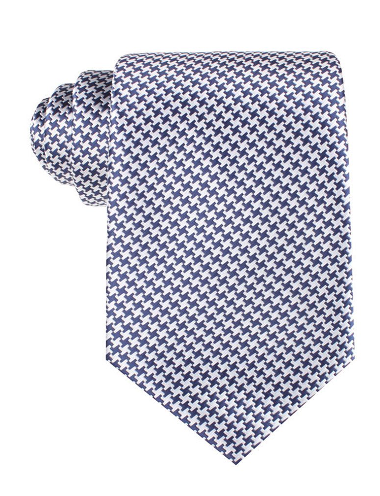 Deep Blue Houndstooth Tie