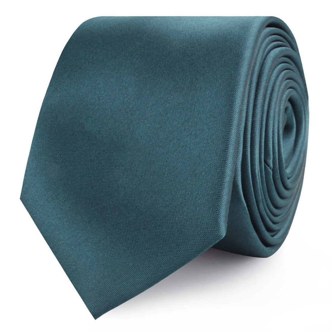 Deep Jade Satin Skinny Ties