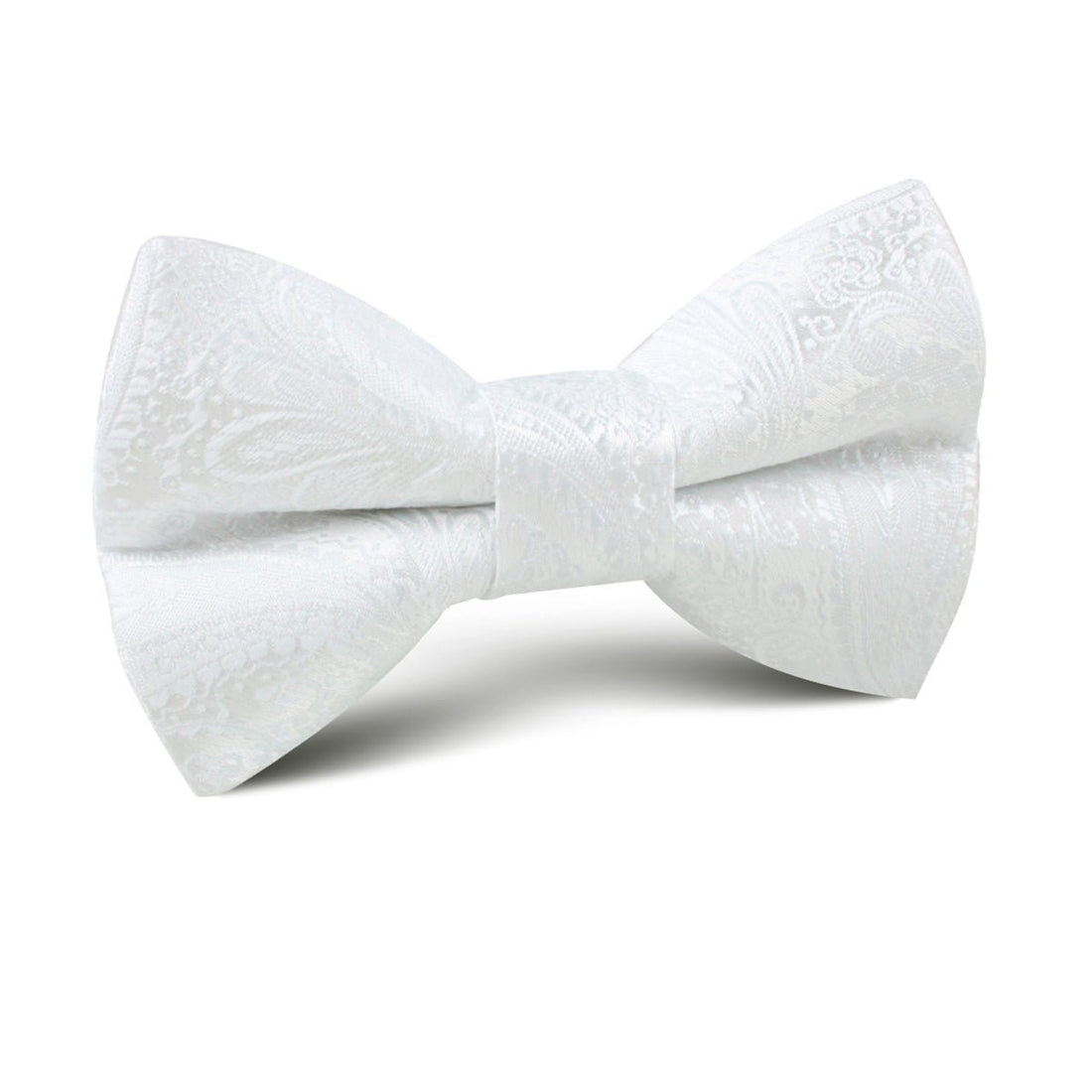 Diamond White Teardrop Paisley Kids Bow Tie