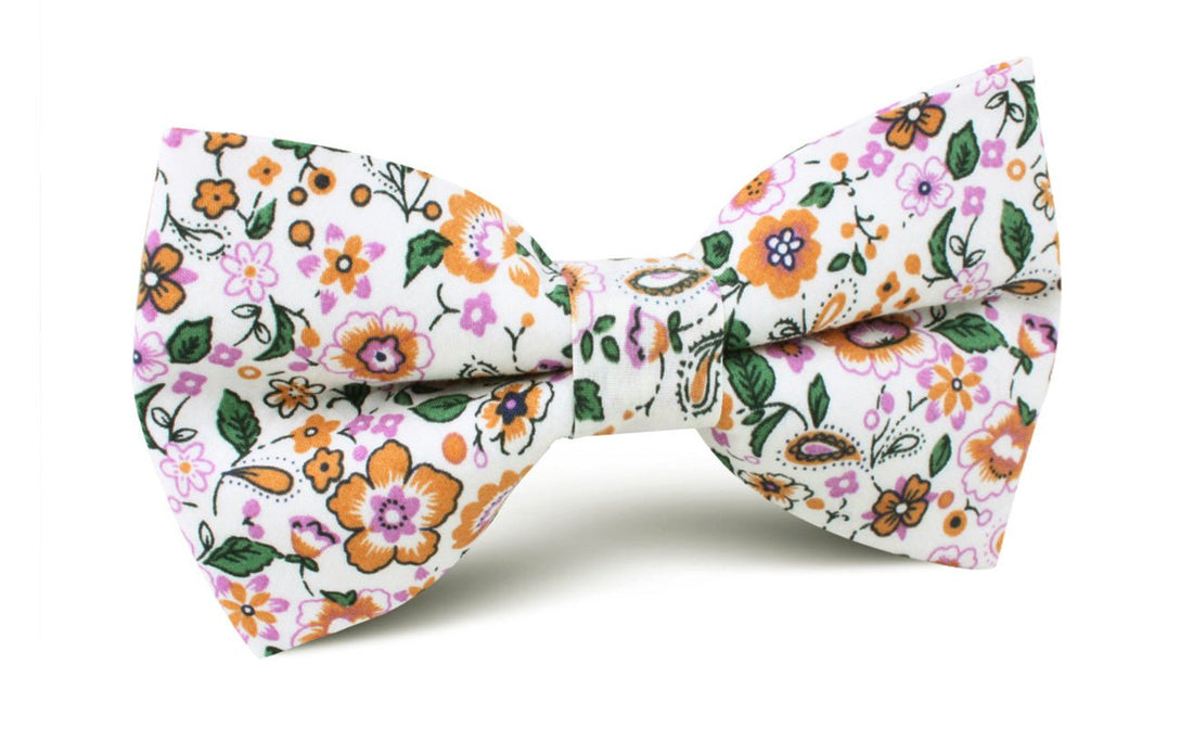 Diamond White Liberty Floral Bow Tie