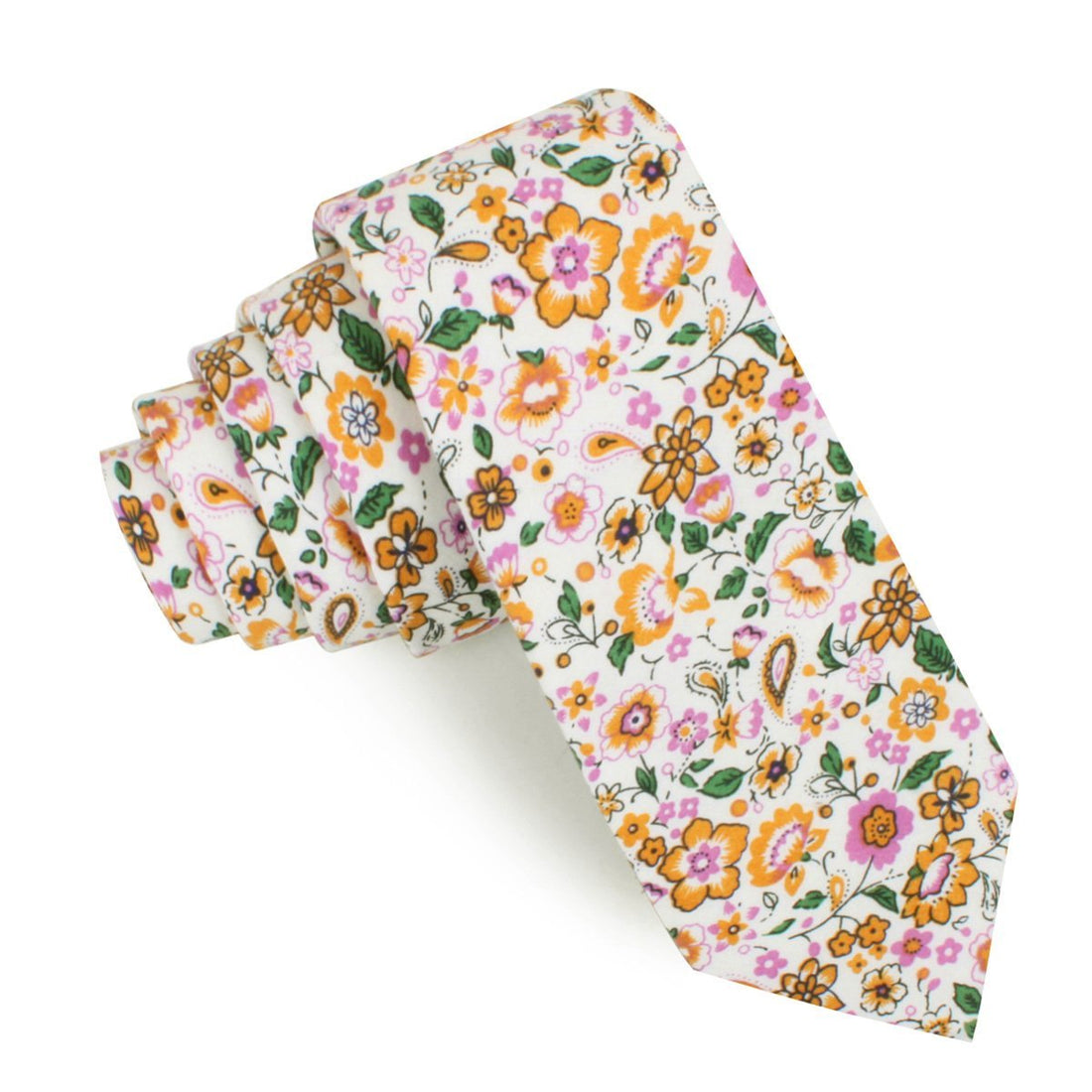 Diamond White Liberty Floral Skinny Tie