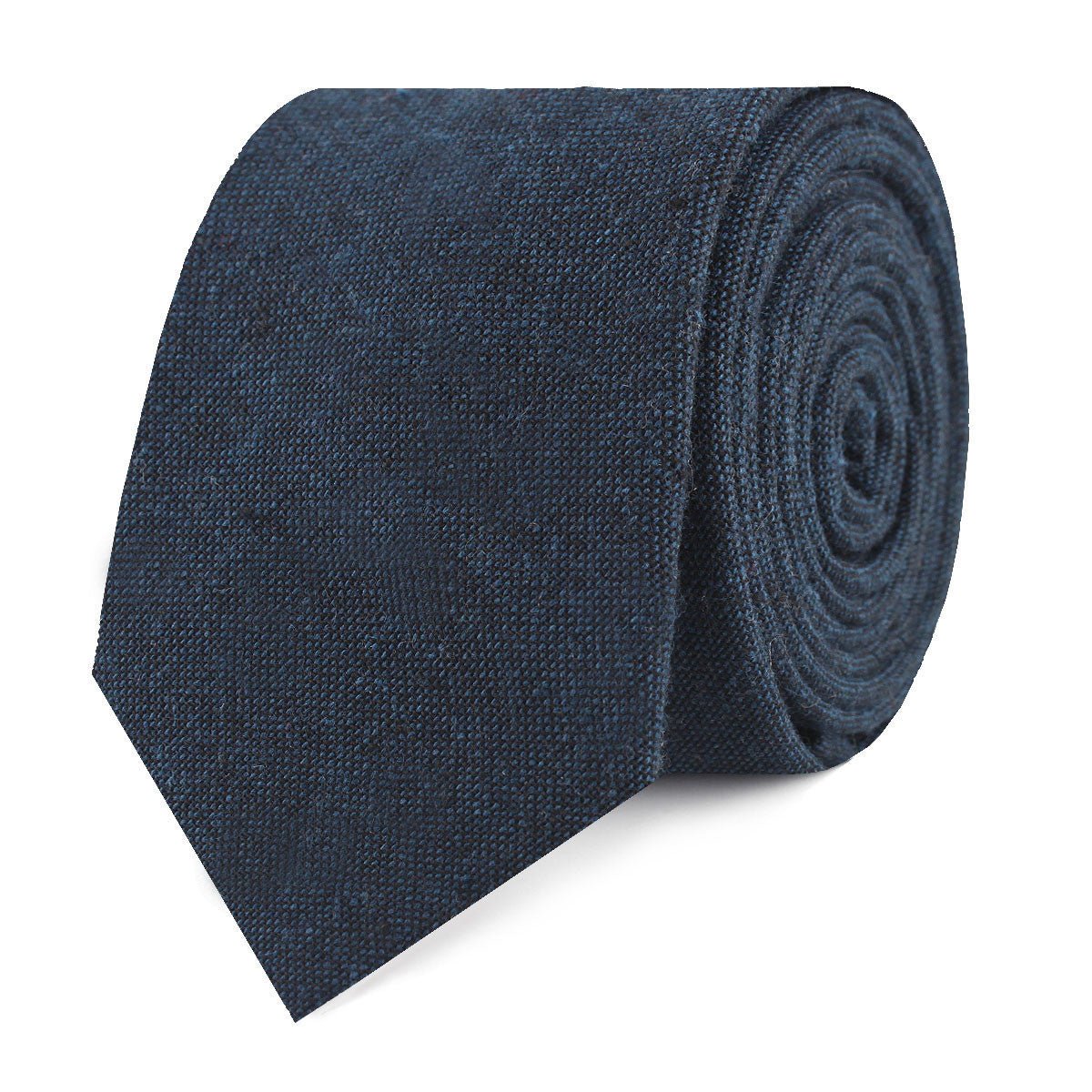 Don Quixote Navy Textured Linen Slim Tie