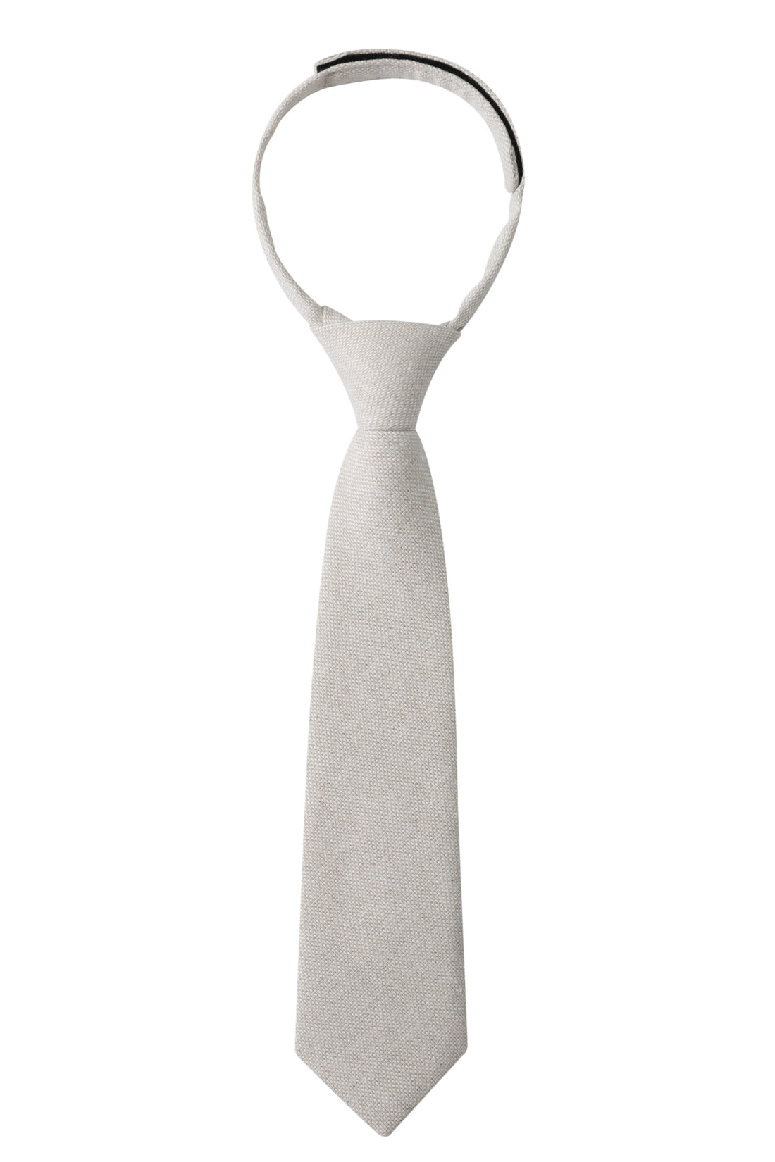 Dry Khaki White Linen Kids Necktie