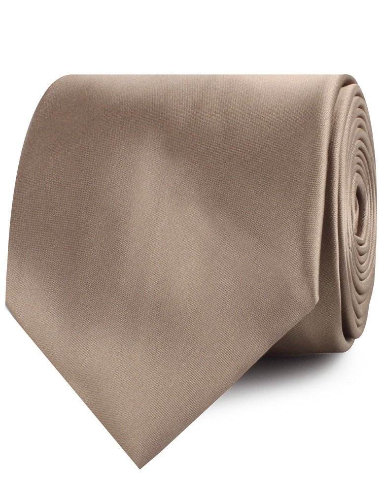 Dune Beige Brown Satin Neckties