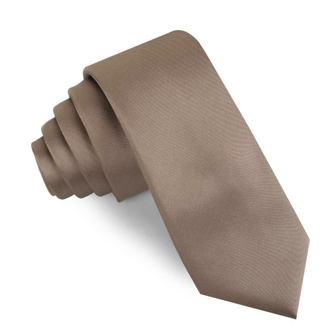 Dune Beige Brown Satin Skinny Tie