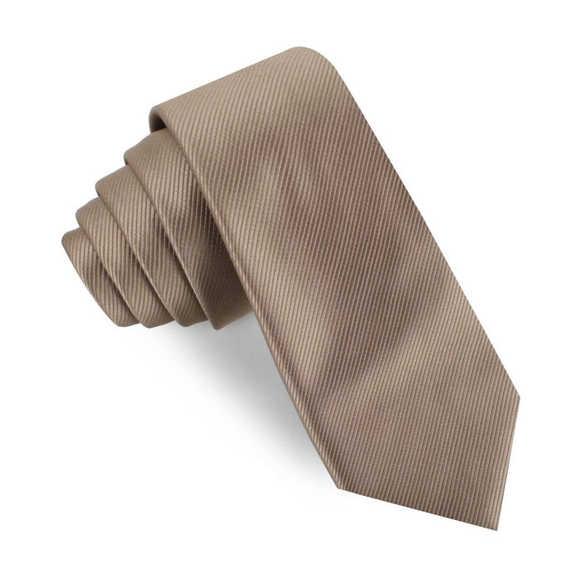 Dune Beige Brown Twill Skinny Tie