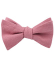 Dusty Rose Pink Linen Self Tied Bow Tie