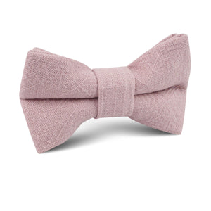 Dusty Rose Quartz Linen Kids Bow Tie