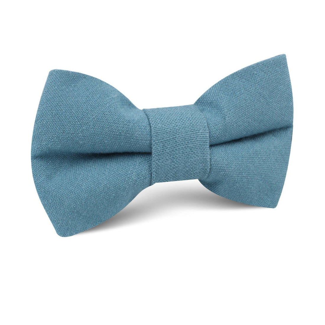 Dusty Teal Blue Linen Kids Bow Tie