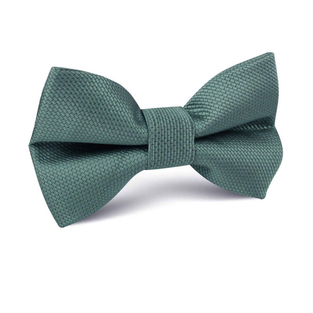 Dusty Teal Blue Weave Kids Bow Tie